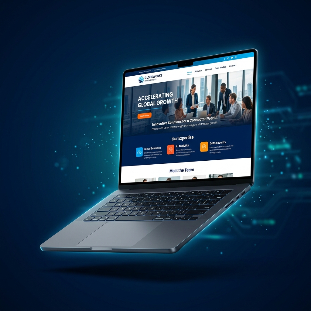 Diseño web profesional en laptop
